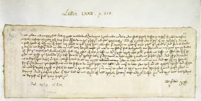 A fifteenth-century letter in brown ink, headed Letter LXXIII